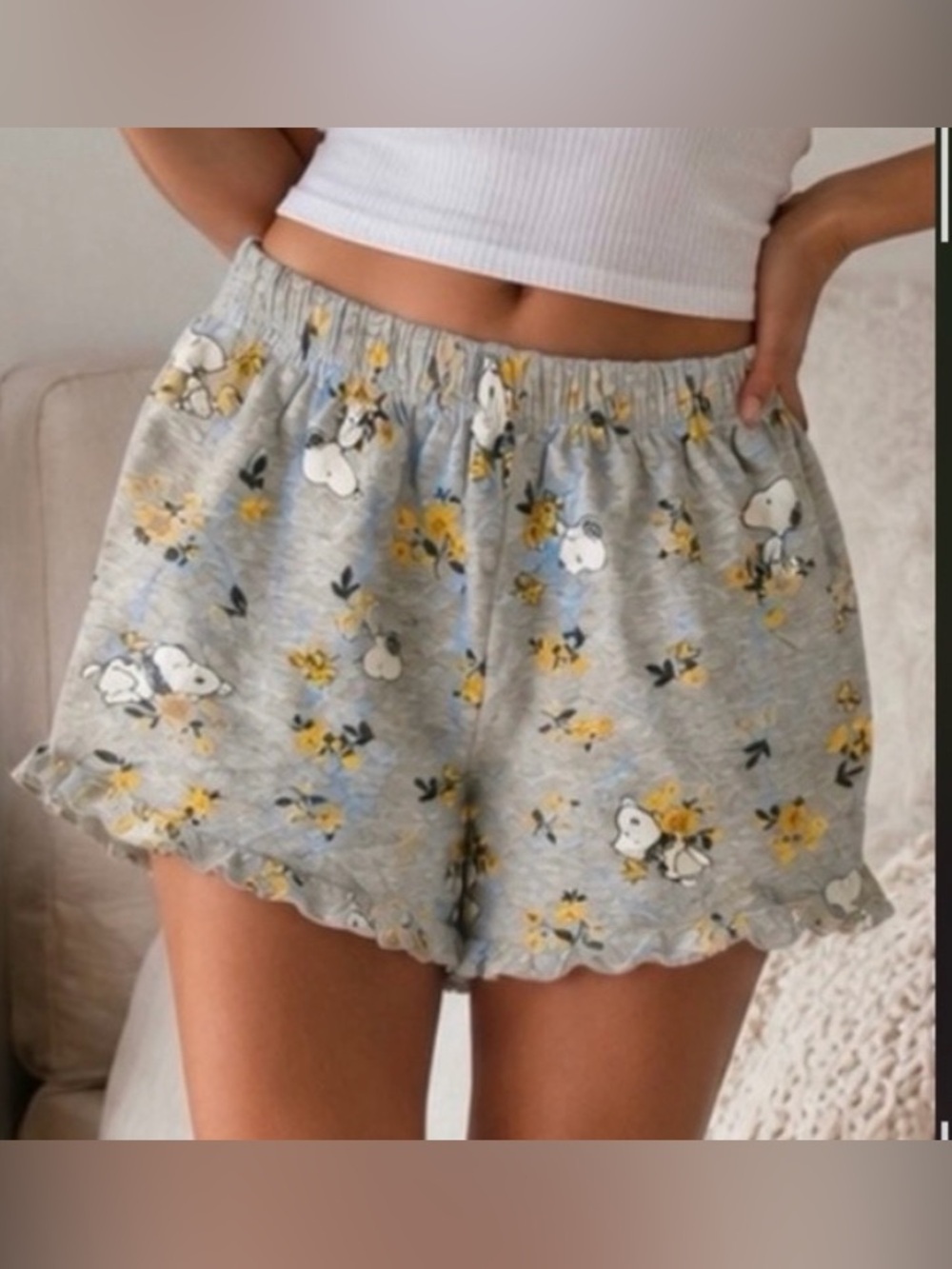 Snoopy Ruffle Lounge Shorts